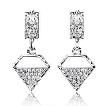 Zarif Zirkon Geometrik Starlight Küpe Kadınlar İçin 925 Ayar Gümüş Çiviler Takı Mizaç Bayan Düğün Aksesuarları 2