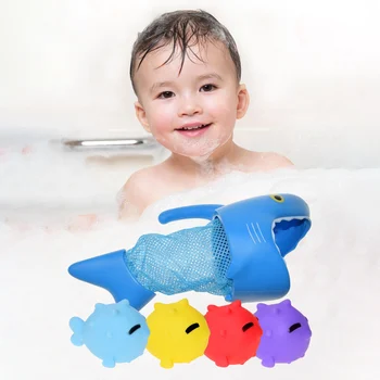 Bebek Banyo Oyuncakları Renkli Güvenli Ilginç Küvet eğitici oyuncak Köpekbalığı Çocuk Oyun Su banyo küveti Duş Yüzme Oyuncaklar 2