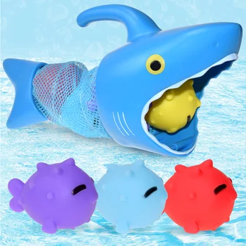 Bebek Banyo Oyuncakları Renkli Güvenli Ilginç Küvet eğitici oyuncak Köpekbalığı Çocuk Oyun Su banyo küveti Duş Yüzme Oyuncaklar 4