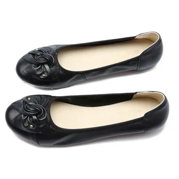 BEYARNE Hakiki deri ayakkabı Kadın Kelebek-düğüm Loafer'lar Kadın Flats Bale Sonbahar Kış Rahat düz ayakkabı Kadın Moccasins 1