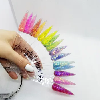1OZ Manikür Glitter 21 Renkler Akrilik tırnak tozu Sanat 3D Sequins Koleksiyonu Sparkle Fransız DIY Manikür Daldırma Tozu Glitter