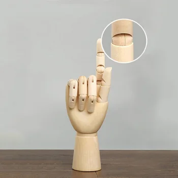 Ahşap Manken El Gerçekçi Sanatçı El Modeli Posable Esnek Parmaklar İçin Boyama Sanat Takı Ekran Ev Dekor 5