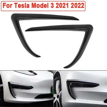 Model3 Ön Bıçak Trim Tesla Modeli 3 2021 2022 Aksesuarları Mat Karbon Fiber ABS Siyah Beyaz Araba Aksesuarları Model Üç