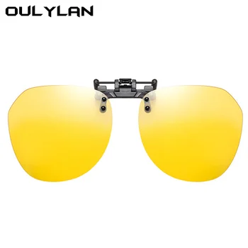 Oulylan Polarize güneş gözlüğü üzerinde klip Erkekler Sürüş Gece Görüş Lens Kadın Filp up güneş gözlüğü Erkek Klip Tipi Miyopi Gözlük