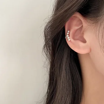 Basit İnci kulak klipsi Küpe Kadınlar Kızlar İçin Olmayan Piercing Sahte Kıkırdak Kulak Manşet Wrap moda takı Earcuff Aksesuar 5