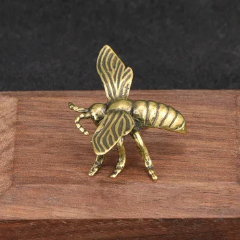 Katı Pirinç Böcek Bal Arısı Figürler Minyatürleri Çay Pet Böceği El Sanatları Koleksiyonu Masaüstü Küçük Süsler Ev Dekor Çocuk Hediyeler