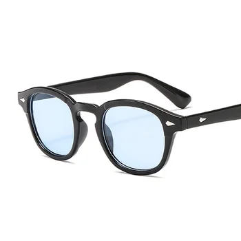 Johnny Depp Kare Güneş Gözlüğü Erkekler Lüks Marka Tasarımcısı Kore Vintage Sunglass Kadın Erkek mor Sarı Mavi güneş gözlüğü UV400