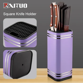 XITUO Yeni Moda Paslanmaz Çelik Kare Bıçak Tutucu için Uygun Mutfak Bıçağı Makas Mutfak Çok Fonksiyonlu Depolama Aracı 1