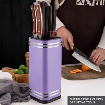 XITUO Yeni Moda Paslanmaz Çelik Kare Bıçak Tutucu için Uygun Mutfak Bıçağı Makas Mutfak Çok Fonksiyonlu Depolama Aracı 5