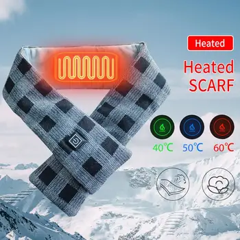USB ısıtma eşarp yıkanabilir, ayarlanabilir 3 hız sıcaklık kış sıcak şal noel hediyesi ısıtmalı eşarp