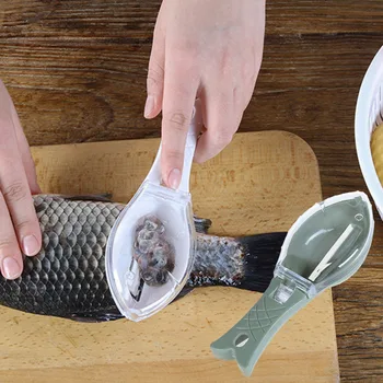 Taşınabilir Hızlı Soyulmuş Balık Pulu Plastik Kazıyıcı Rende saklama kutusu Yıkanabilir Ev Mutfak Artefakt