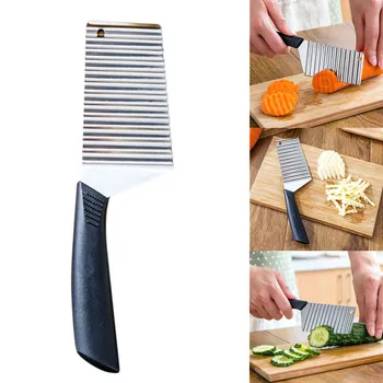 Paslanmaz Çelik Patates cipsi Dilimleme Hamur Sebze Meyve Buruşuk Dalgalı dilimleme bıçağı patates doğrayıcı Kıyıcı Fransız Kızartma Makinesi Aracı