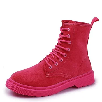 2022 Ayakkabı Kadın Yüksek top kadın ayakkabısı Botları günlük moda ayakkabılar Gül Kırmızı Kalın Dipli Sıcak Botlar Lüks Moda 3