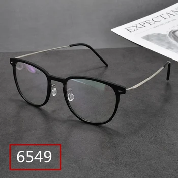 Danimarka Marka Ultra hafif Gözlük Titanyum Retro Yuvarlak Rahat Miyopi Gözlük Optik Reçete Gözlük Çerçevesi 6549 1