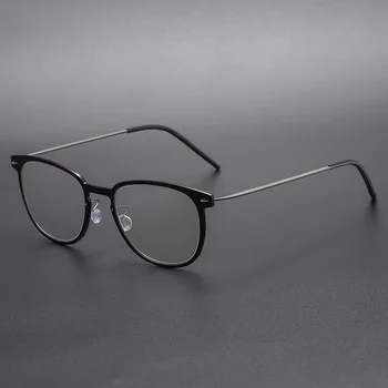 Danimarka Marka Ultra hafif Gözlük Titanyum Retro Yuvarlak Rahat Miyopi Gözlük Optik Reçete Gözlük Çerçevesi 6549 5