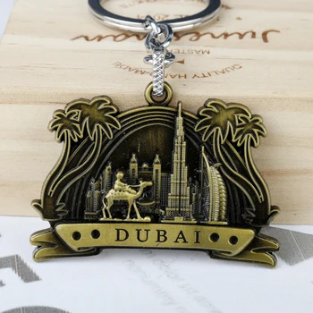 Dubai Şehir Manzarası Anahtarlık Alaşım Anahtarlık Aksesuarları Kolye Anahtarlık Takılar Anahtarlıklar Bayanlar için 2