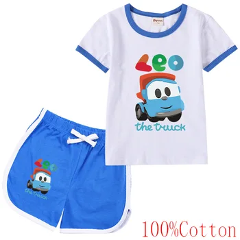 Leo Kamyon erkek t-shirtü Sevimli Tv Gösterisi Karikatür Baskı çocuk Takım Elbise Komik Yürümeye Başlayan Bebek Rahat Çocuk Giysileri Yeni Sıcak Satış