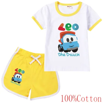 Leo Kamyon erkek t-shirtü Sevimli Tv Gösterisi Karikatür Baskı çocuk Takım Elbise Komik Yürümeye Başlayan Bebek Rahat Çocuk Giysileri Yeni Sıcak Satış 5