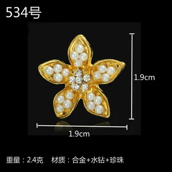 10 adet / grup 19 * 19mm Altın/gümüş renk Alaşım takı Kristal İnci Çiçek charm kolye DIY el yapımı Takı Yapımı Toptan 2