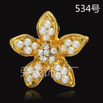 10 adet / grup 19 * 19mm Altın/gümüş renk Alaşım takı Kristal İnci Çiçek charm kolye DIY el yapımı Takı Yapımı Toptan 3