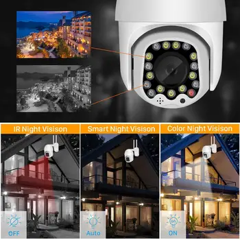 BESDER 1080P PTZ İki Yönlü Ses WiFi Kamera 4x Dijital Zoom Renkli / IR Gece Görüş Otomatik İzleme su geçirmez ip kamera Siren ışığı