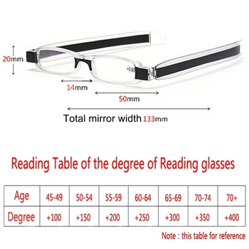 Hafif erkek gözlük 360 Derece Rotasyon Presbiyopik Katlanabilir okuma gözlüğü Gözlük kadın gözlük Gücü 1-4 0