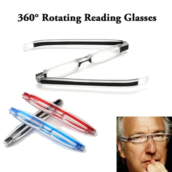 Hafif erkek gözlük 360 Derece Rotasyon Presbiyopik Katlanabilir okuma gözlüğü Gözlük kadın gözlük Gücü 1-4 3
