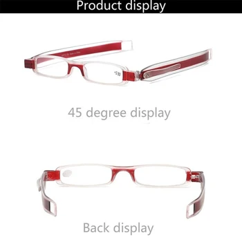 Hafif erkek gözlük 360 Derece Rotasyon Presbiyopik Katlanabilir okuma gözlüğü Gözlük kadın gözlük Gücü 1-4 5
