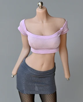 1/6 ölçekli Kadın renkli kısa yelek uzun kollu sıkı straplez omuz T-shirt 12 inç TBL PH aksiyon figürleri Jıaou