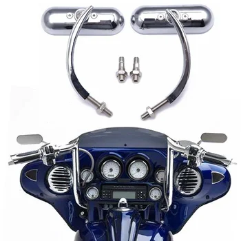 Motosiklet dikiz aynası Krom / Siyah Mini Oval Dikiz Yan Aynalar için Harley Davidson Dyna Softail Touring