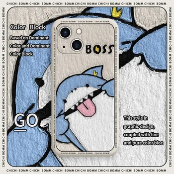 Sırıtan Köpekbalığı Silikon Telefon Kılıfı İçin iPhone 14 13 12 11 Pro Max Mini X XS XR 7 8 Artı SE Yeni Yaratıcı Karikatür Yumuşak iPhone Durumda
