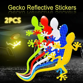 2 Adet Araba Yansıtıcı Etiket Güvenlik Uyarı İşareti Arabalar Oto Dış Aksesuarları Gece Sürüş Uyarı Gecko Şerit ışık reflektörü