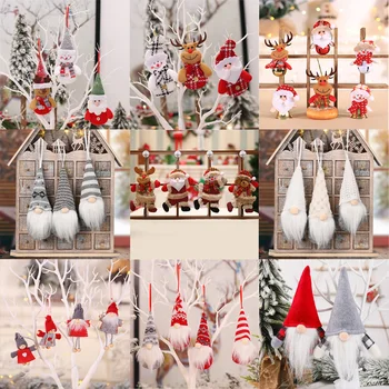 Orman Yaşlı Adam Noel Mini Bebek Ağacı Kolye noel dekorasyonları Ev için Gnome Bebekler Noel Çocuklar Yeni Yıl 2023 Hediyeler Navidad 2022