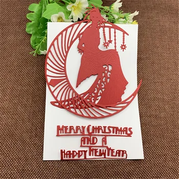Merry Christmas Ay Yıldız Tanrıçası Metal Kalıp Karalama Defteri Metal Kesme Kalıp Zanaat Damga Kalıp Kesme Kalıplama Çiçek Kart Yapımı Mol 0
