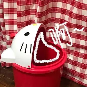 Hello Kitty Sevimli Depolama Kovası Kız Enkaz Depolama çöp tenekesi Oturma Odası Yatak Odası Ev Yaratıcı Banyo Küçük Flip Kağıt Sepeti