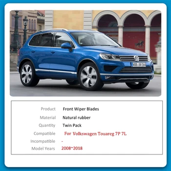 VW Volkswagen Touareg için 7P 7L Rline 2008~2018 Araba Ön Arka Silecek Fırça Bıçakları Ön Cam Aksesuarları 2016 4