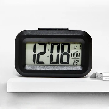LED dijital alarmlı saat Saat arka ışık Erteleme Dilsiz takvim Masaüstü Elektronik arka masa Saatleri masaüstü Saat 2