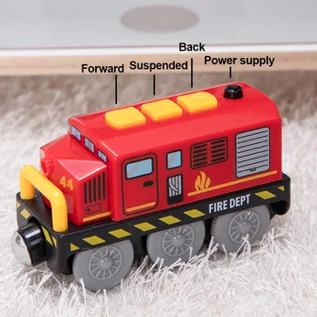 Demiryolu Lokomotif Manyetik Bağlı Elektrikli Küçük Tren Manyetik Raylı Oyuncak ile Uyumlu Ahşap Parça Mevcut Çocuk için