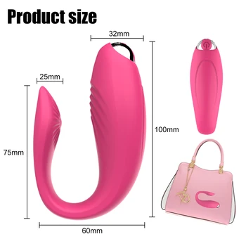 Çift Titreşimli U Şekli Yapay Penis Vibratör Kadınlar için Kablosuz Uzaktan Kumanda Klitoris Stimülatörü Kadın mastürbasyon için seks oyuncakları Çift 1
