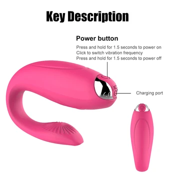 Çift Titreşimli U Şekli Yapay Penis Vibratör Kadınlar için Kablosuz Uzaktan Kumanda Klitoris Stimülatörü Kadın mastürbasyon için seks oyuncakları Çift 3