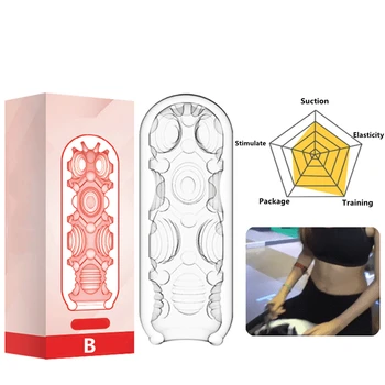 Şeffaf Silikon mastürbasyon kupası Erkekler için Güvenli Yumuşak stres oyuncakları Orgazm Erkek Masturbator Seks Oyuncak Gerçekçi Vajina Yetişkin Ürünleri 0