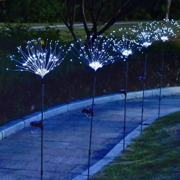 Açık LED güneş yanıp sönen havai fişek ışıkları 90/120/150 LEDs su geçirmez dize peri ışık ev bahçe noel dekorasyon için