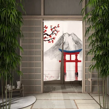 Japon Mürekkep Boyama kapı perdesi Yemek Odası Kapı Dekor Perde Bölüm Perde Örtüsü Mutfak Giriş Asılı Yarım Perde 4