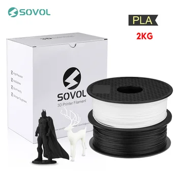 SOVOL 2KG PLA 3d Yazıcı Siyah Beyaz Filament 1.75 mm Malzeme SV04 Idex Creality Ender Doğruluk + / - 0.02 mm Impresora 3D