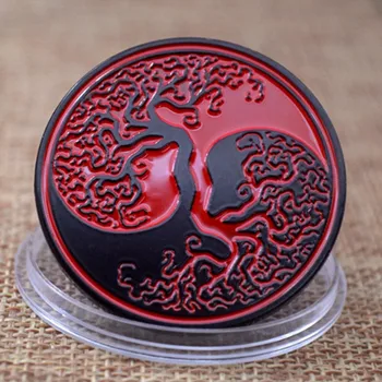Hatıra parası Hediye Renk Pişirme Gümüş Emaye Tai Chi Metal Rozeti Üç Boyutlu Kabartmalı Altın kaplama Rozeti Yin-yang
