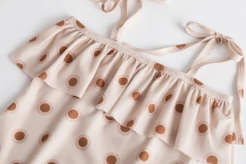 Polka Dot Mayo Bebek Kız Yenidoğan Bebek Yaz Kolsuz Fırfır Mayo Bebek Tek Parça Takım Elbise Küçük Kız Banyo giysi