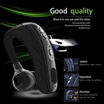 P13 İş Bluetooth Uyumlu Kulaklık Kulak kancası Kablosuz Spor Kulaklık Mikrofon İle Eller Ser Çağrı Uzun Bekleme Yeni V9