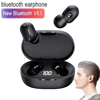 E6S TWS kablosuz kulaklıklar Bluetooth Kulaklık Su Geçirmez Mini Kulaklık Gürültü İptal LED Ekran Kulaklık Redmi iPhone İçin 0