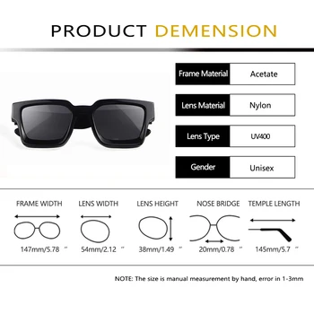 2022 Yüksek Kaliteli Kalın Kristal Asetat Kare Güneş Gözlüğü Kadın sürüş gözlükleri Erkekler Moda Marka Tasarımcısı Oculos De Sol UV400 2