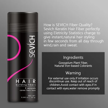 Sevich 25g Salon Saç yapı elyafı Tozu Sprey Saç Tedavisi Anında Kalınlaşma Saç Elyaf Tozu Peruk Uzantıları Tozu